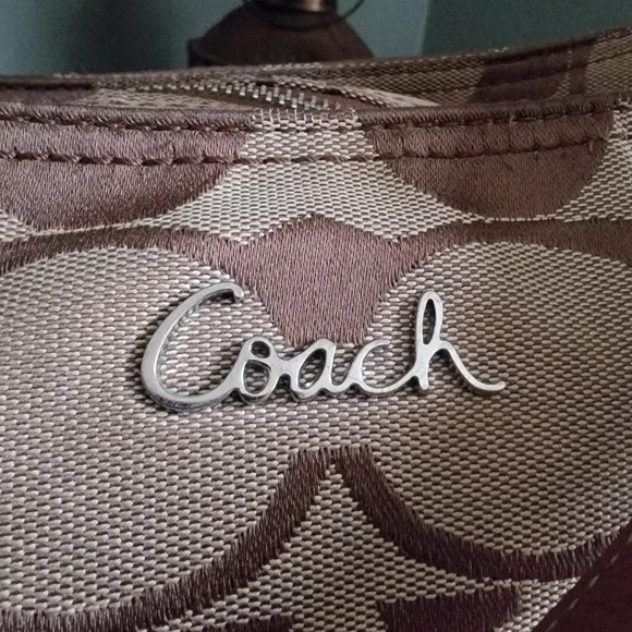 Coach North South Signature Duffel in Khaki Jacquard w/ Brown Leather #F17490 - Picture 2 of 15